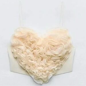 Zara Voluminous Heart Shaped Crop Top